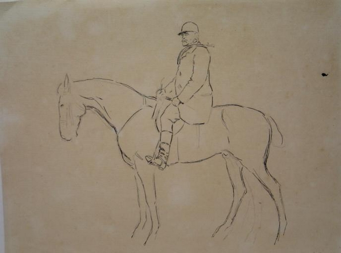 Le duc de Chartres à cheval (Autre version) - Vers 1900 - © Joconde - Senlis - Musée de la Vènerie